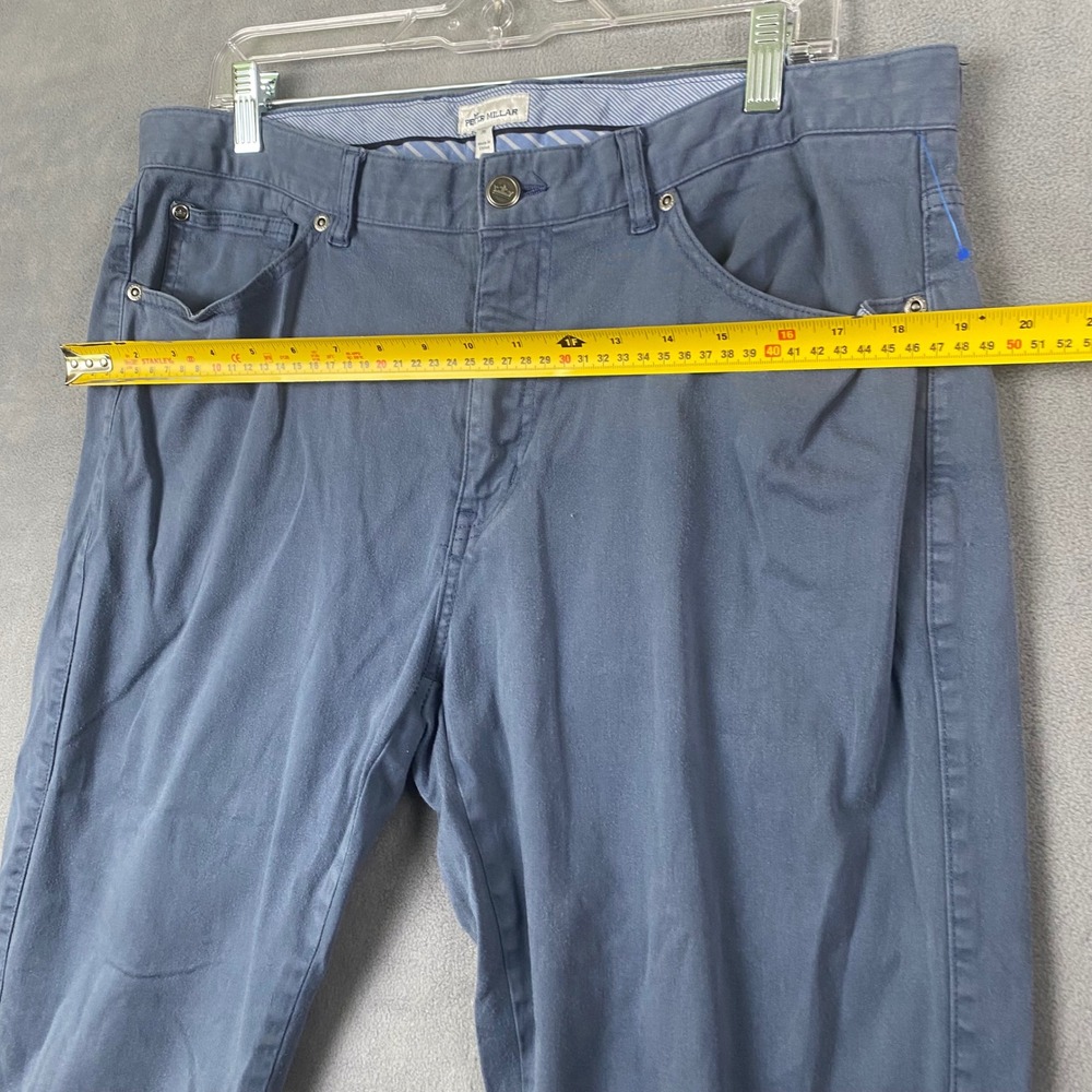 Peter Millar Mens 36 Blue Gray Twill Five Pocket Straight Leg Pants Casual Chino - Picture 5 of 9